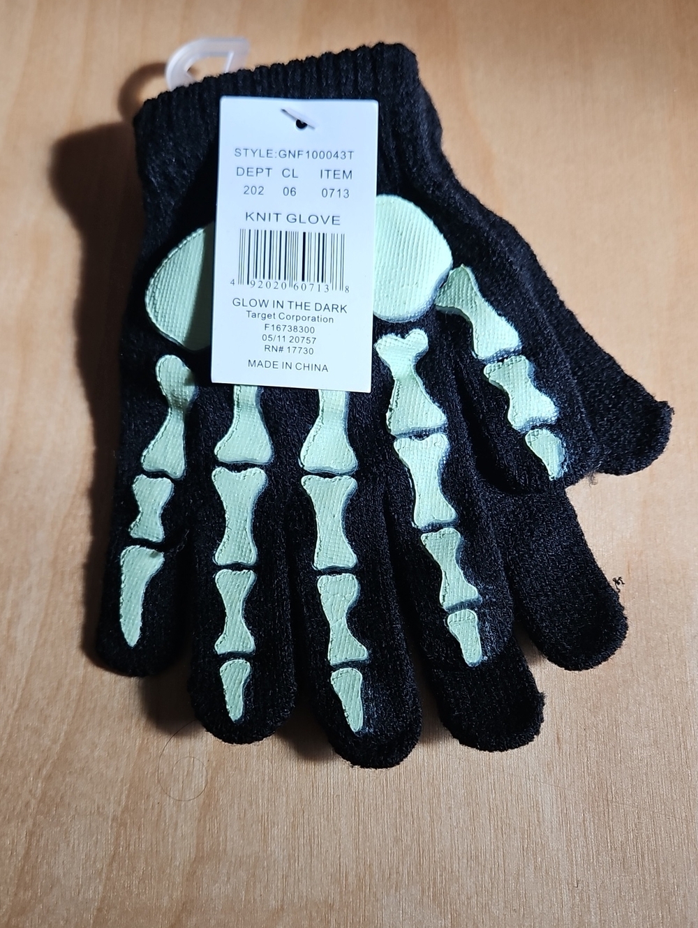 Target Kids Glow-in-the-Dark Skeleton Gloves - Black & Green